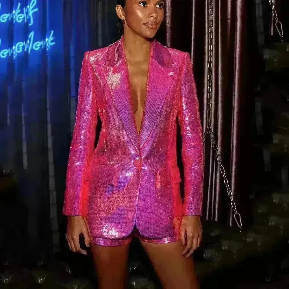 Women's Suit Coat Shorts and Blazer Fashion Suit Two-piece Suit - EX-STOCK CANADA