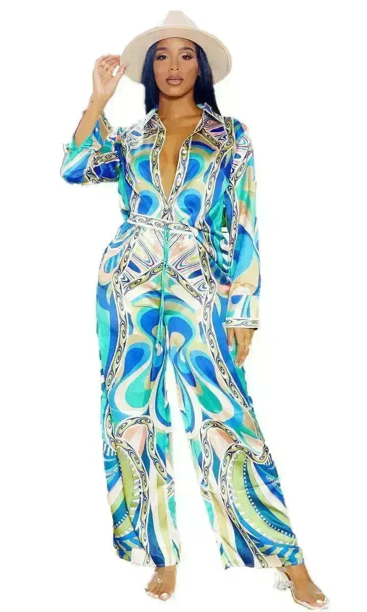 Women's Two-Piece suit Summer Set with Fashion Prints - EX-STOCK CANADA