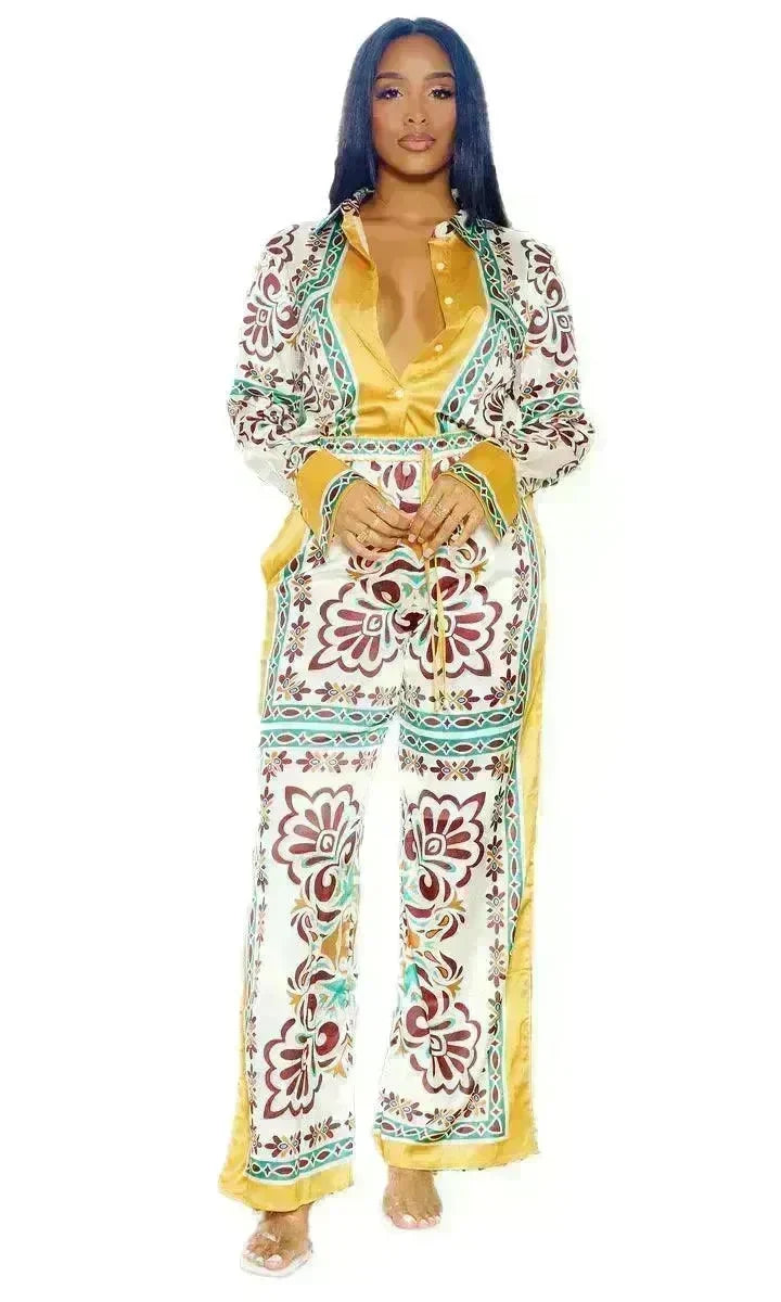 Women's Two-Piece suit Summer Set with Fashion Prints - EX-STOCK CANADA