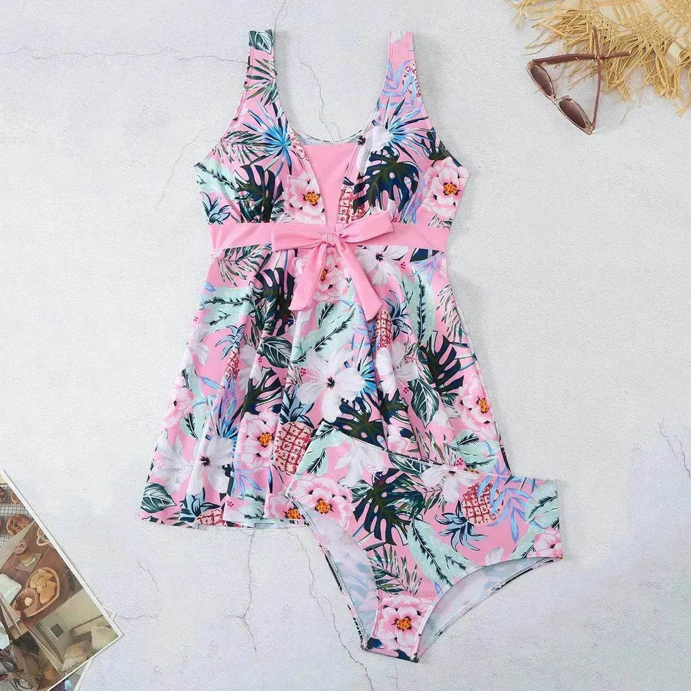 Women's V-neck Printed Split Bikini Swimsuit - EX-STOCK Canada