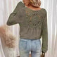 Women's V-neck Solid Color Fashion Knitted Blouse - EX-STOCK CANADA
