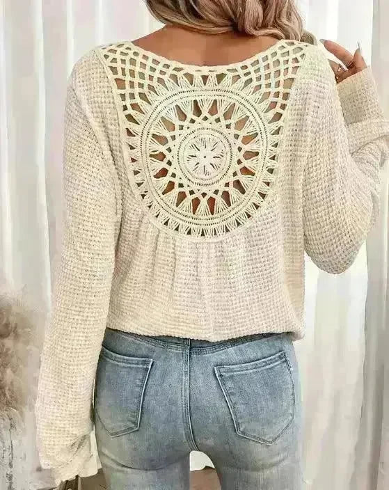 Women's V-neck Solid Color Fashion Knitted Blouse - EX-STOCK CANADA