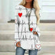 Women's Valentine's Day Love Print Long Sleeve T-shirt - EX-STOCK CANADA