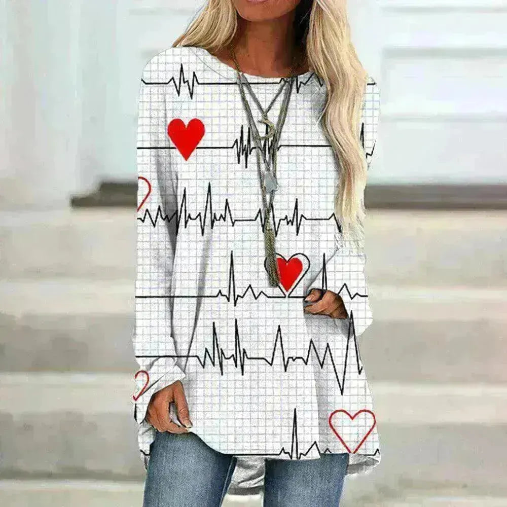 Women's Valentine's Day Love Print Long Sleeve T-shirt - EX-STOCK CANADA