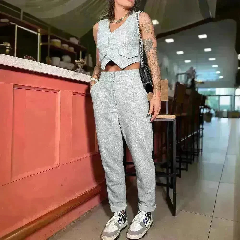 Women's Vest Casual Pants Two-piece Set - EX-STOCK CANADA
