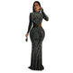 Women's Wear Pure Color Mesh Hot Drilling Dress - EX-STOCK CANADA