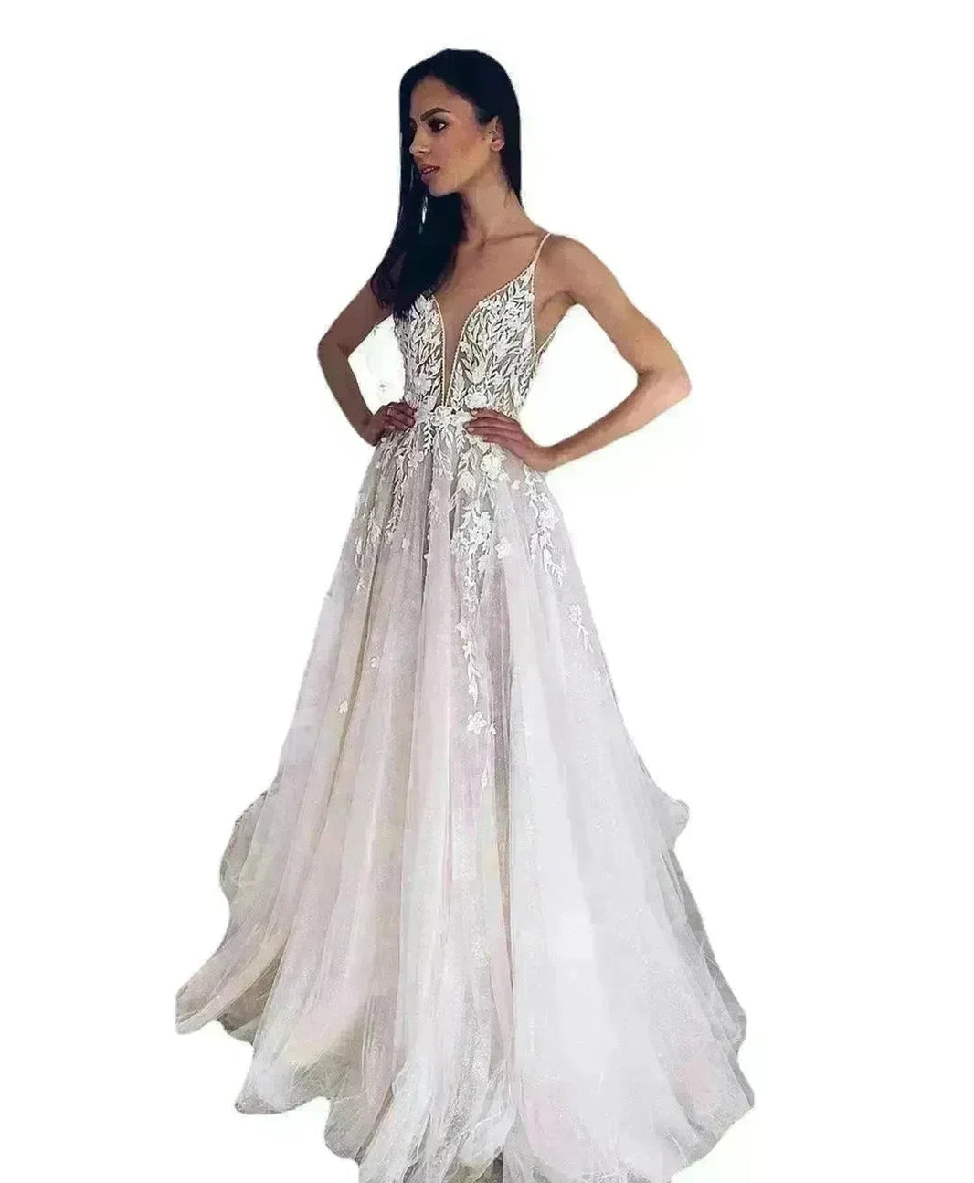Women's White Evening Gown Wedding Dress - EX-STOCK CANADA