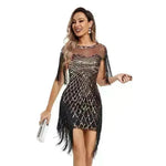Women Sequined Vintage Party Nightclub Embroidery Mini Dress - EX-STOCK CANADA