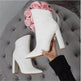 Women Shoes High Heels Leather White Ankle Boots - EX-STOCK Canada