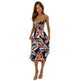 Women Sweet Tie-neck Split Sleeveless Floral Midi Dress - EX-STOCK CANADA