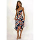 Women Sweet Tie-neck Split Sleeveless Floral Midi Dress - EX-STOCK CANADA