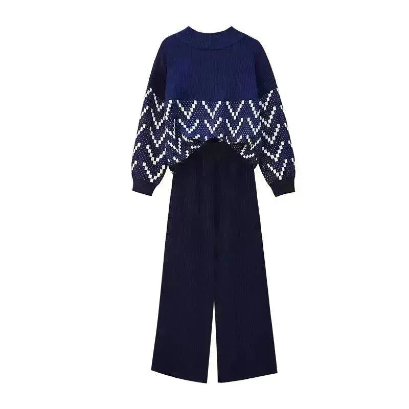 Women Two-piece knitted wide-leg pants - EX-STOCK CANADA