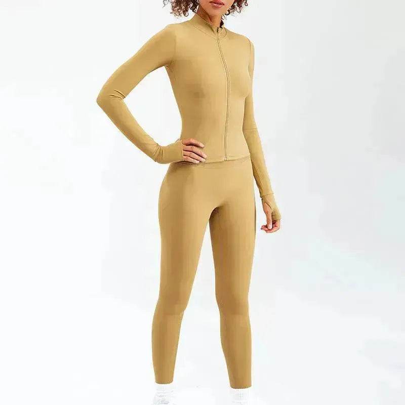 Women Yoga Zipper Long-sleeved Gym Exercise Fitness Suit - EX-STOCK Canada