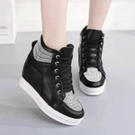 Womens Sneakers Shoes High Top Wedge Platform Heels Rhinestone - EX-STOCK Canada