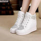 Womens Sneakers Shoes High Top Wedge Platform Heels Rhinestone - EX-STOCK Canada