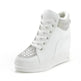 Womens Sneakers Shoes High Top Wedge Platform Heels Rhinestone - EX-STOCK Canada