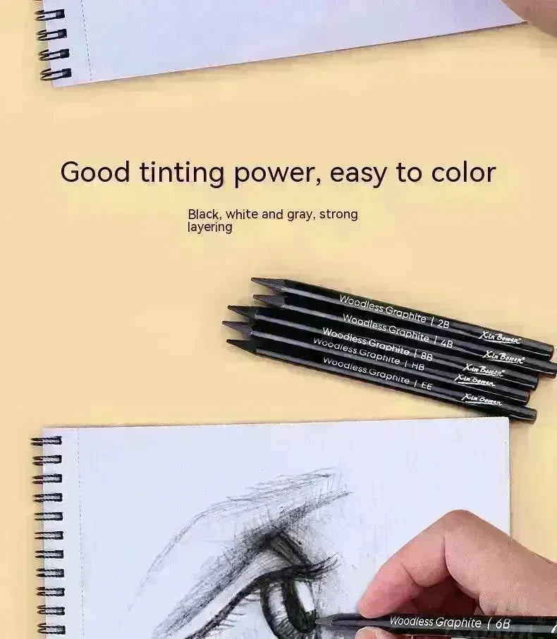 Wood-free Graphite Full Lead Sketching Pencil 6 PCs Suit For Art - EX-STOCK CANADA