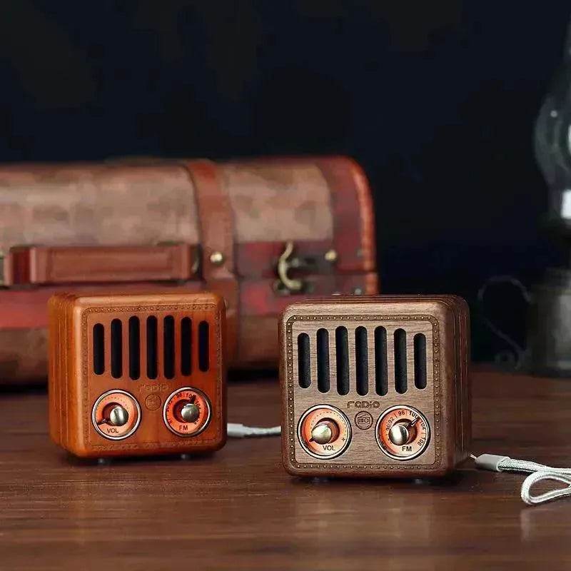Wooden Bluetooth Speakers Retro Solid Wooden Audio With Radio Card - EX-STOCK Canada