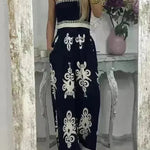 Wrapped Chest Printed Jumpsuit, High Waisted Casual Pants For Women - EX-STOCK CANADA