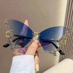 Y2K Vintage Rimless Luxury Diamond Butterfly Sunglasses for Classy Chic Ladies Women - EX-STOCK Canada