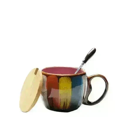 Creative Handmade European Style Ceramic Couples Mug with Lid Soon - EX-STOCK CANADA