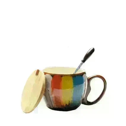 Creative Handmade European Style Ceramic Couples Mug with Lid Soon - EX-STOCK CANADA