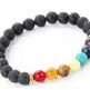 Handmade Black Lava Seven Chakra Healing Balance Beaded Bracelet - EX-STOCK CANADA