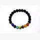 Handmade Black Lava Seven Chakra Healing Balance Beaded Bracelet - EX-STOCK CANADA