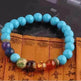 Handmade Black Lava Seven Chakra Healing Balance Beaded Bracelet - EX-STOCK CANADA