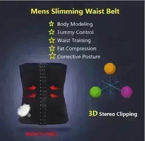 Men's abdomen invisible retractable seal waist clip breathable belt - EX-STOCK CANADA