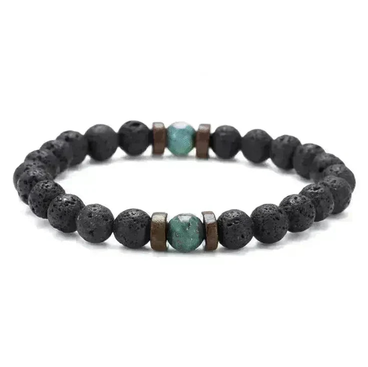 Personality Men's Black Volcanic Stone Bracelet - EX-STOCK CANADA
