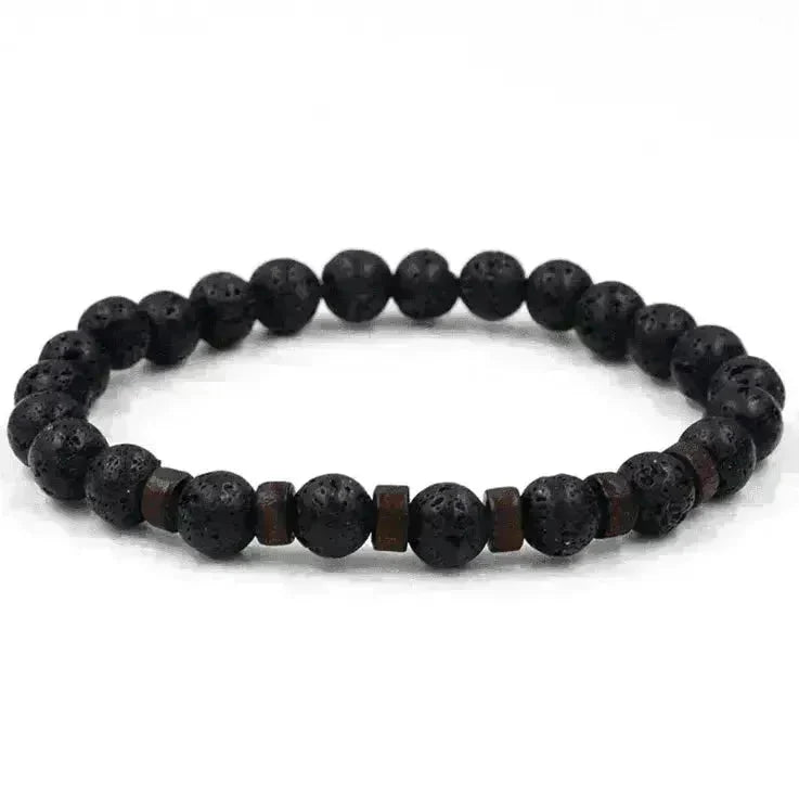 Personality Men's Black Volcanic Stone Bracelet - EX-STOCK CANADA