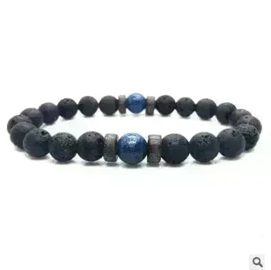 Personality Men's Black Volcanic Stone Bracelet - EX-STOCK CANADA
